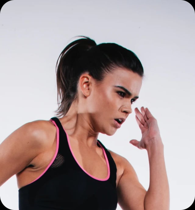 Woman in workout pose