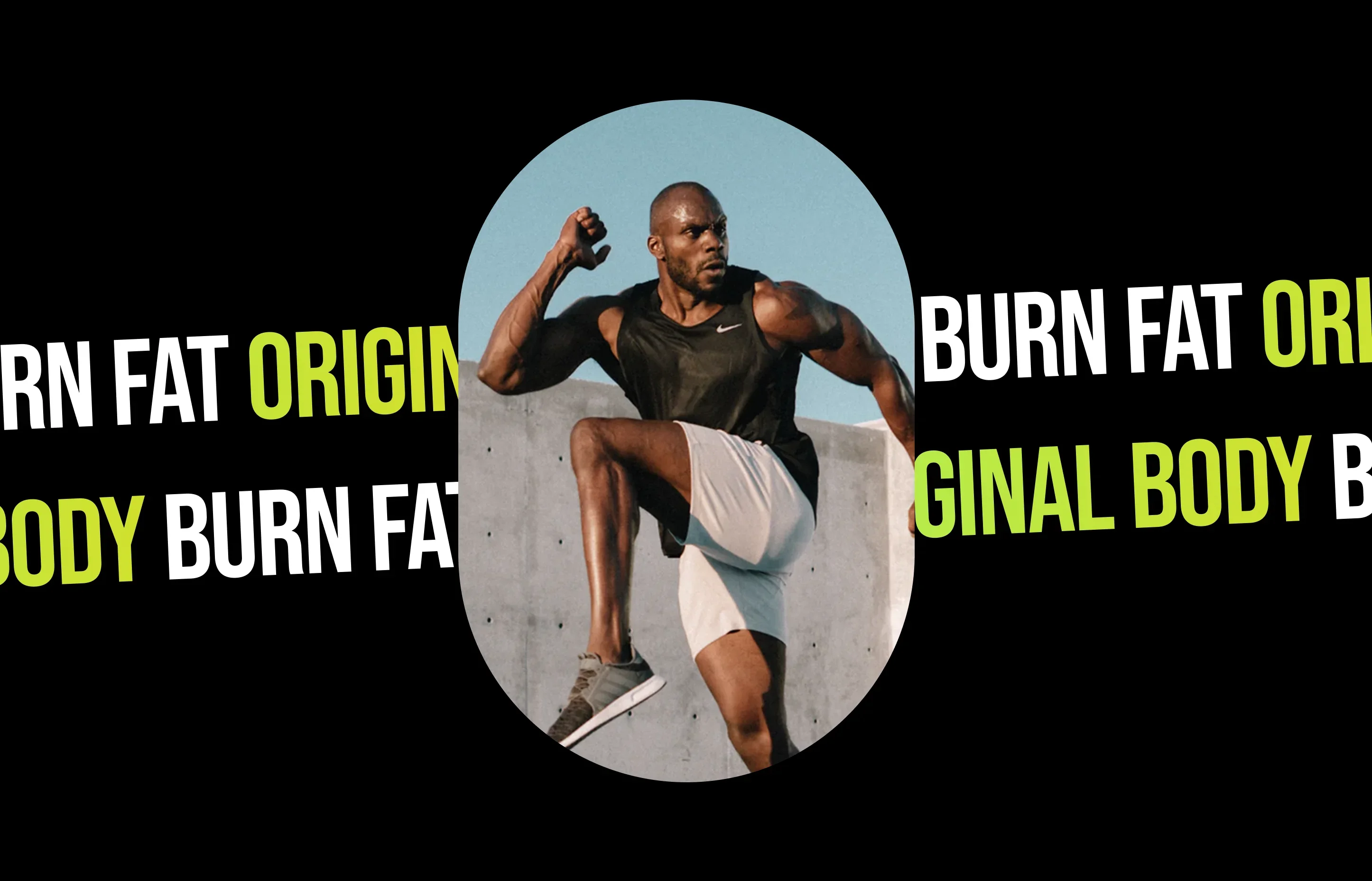 Athletic man running in urban setting